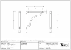 Anvil Polished Bronze 150 X 150mm Abingdon Shelf Bracket| 51093 -Ironmongery Experts Shop 51093 drawing s.jpg.mst