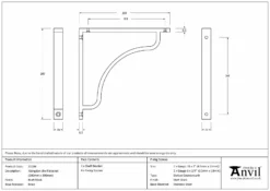 Anvil Matt Black 200 X 200mm Abingdon Shelf Bracket| 51104 -Ironmongery Experts Shop 51104 drawing s.jpg.mst