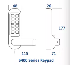 Borg 5451 Back To Back Digital Locks With Flat Bar Handle, Latch & Optional Finishes 6 Borg 5451 Back To Back Digital Locks With Flat Bar Handle, Latch & Optional Finishes - Image 4