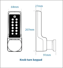 Borg 7101 Easicode Pro Satin Stainless Digital Lock With Knob, Lever & Tubular Latch Options -Ironmongery Experts Shop 7100 ecp keypad line drawing.png.mst