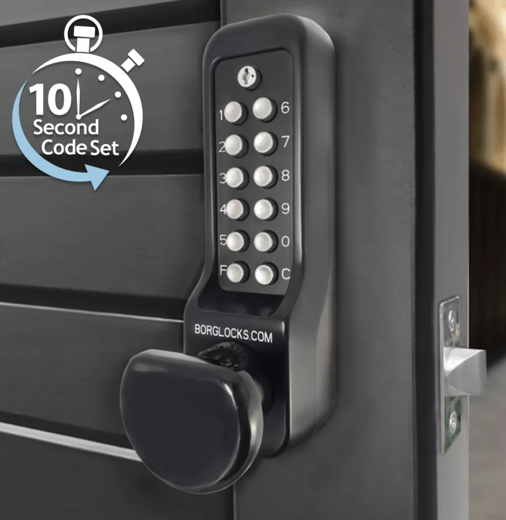 Borg 7101 Easicode Pro Marine Grade Black Digital Lock With Knob, Lever & Tubular Latch Options 8 Borg 7101 Easicode Pro Marine Grade Black Digital Lock With Knob, Lever & Tubular Latch Options - Image 6
