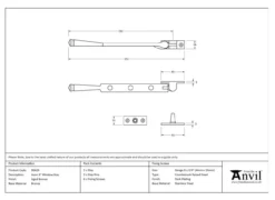 From The Anvil (8"") Aged Bronze Avon Casement Window Stay | 90426 -Ironmongery Experts Shop 90426 tech.png.mst