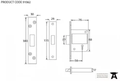 From The Anvil 76mm Satin Stainless Steel British Standard 5 Lever Deadlock | 90139