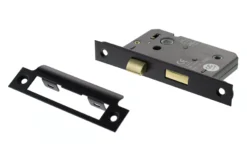 Matt Black 76mm (3") CE Mortice Bathroom Lock | ALKBATH3MB