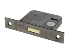 Distressed Silver 2.5" 3 Lever Key Mortice Deadlock | ALKDEAD3LK25DS