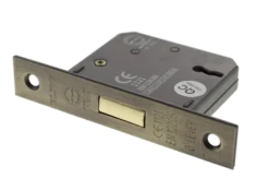 Matt Antique Brass 2.5" 3 Lever Key Mortice Deadlock | ALKDEAD3LK25MAB
