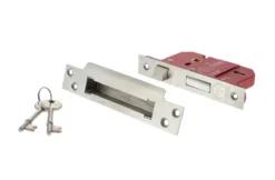 Satin Chrome 63mm (2.5") British Standard 5 Lever Key Sashlock | ALKSASH5LK25SC