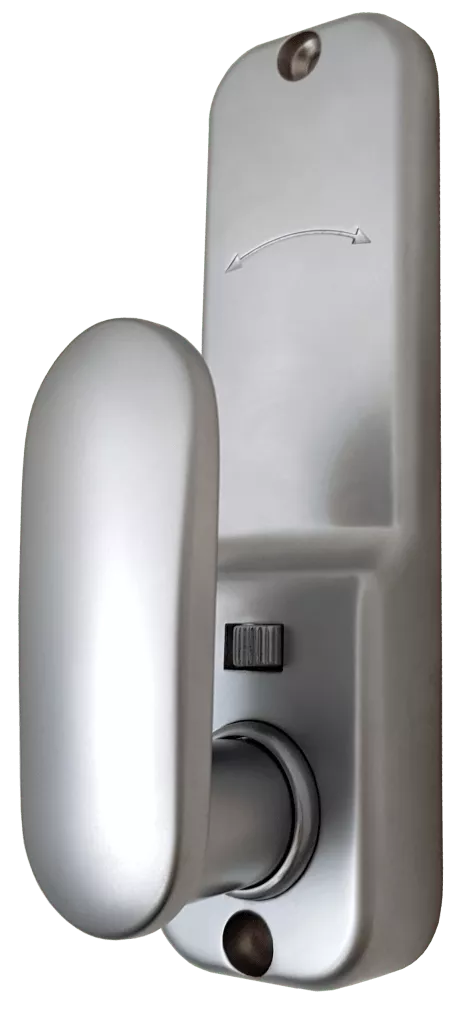 Borg 2701 Satin Chrome Holdback Digital Lock With Inside Paddle, Key Override & Tubular Latch 4 Borg 2701 Satin Chrome Holdback Digital Lock With Inside Paddle, Key Override & Tubular Latch - Image 2