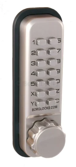 Borg Codestar 2501 Fire Tested Satin Stainless Steel Holdback Digital Lock With Latch