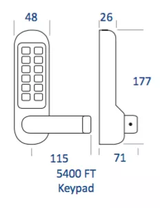 Borg 5003 Fire Tested Digital Lock & Round Bar Handle With Eurolock Case & Optional Finishes 6 Borg 5003 Fire Tested Digital Lock & Round Bar Handle With Eurolock Case & Optional Finishes - Image 4