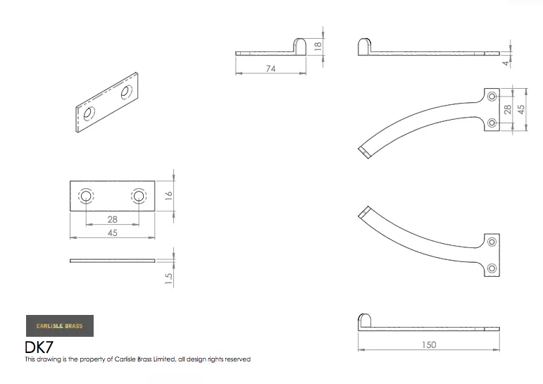 Pair 150mm Satin Chrome Quadrant Arm Stay 4 Pair 150mm Satin Chrome Quadrant Arm Stay - Image 2