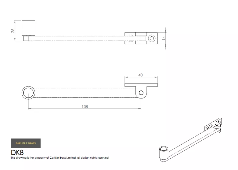 150mm Satin Chrome Roller Arm Stay 3 150mm Satin Chrome Roller Arm Stay - Image 2
