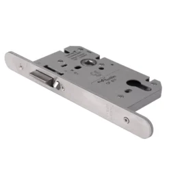 CARLISLE Satin Stainless Steel Easi T Architectural Radius DIN Standard Nightlatch | DLS7260NLASSS-R