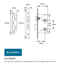 CARLISLE Matt Black Easi T Din Bathroom Lock | DLS7860WCMB -Ironmongery Experts Shop dls7860wc 2.jpeg.mst