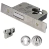 CARLISLE Set Satin Stainless Steel 64mm BS Euro Cylinder Deadlock With Cylinder & Turn -Ironmongery Experts Shop edb5025sss ct.jpg.mst