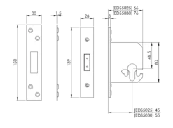CARLISLE 76mm Matt Black Easi T Euro Profile Deadlock | EDS5030MB -Ironmongery Experts Shop eds5025 30 tech 1 1 1 1 1 1.png.mst