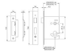 CARLISLE 76mm Satin Stainless Steel Easi T Euro Profile Sashock | ESS5030SSS