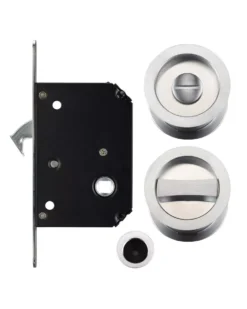 Satin Chrome Sliding Door Lock Set | FB81SC