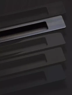 Set Matt Black 150mm Long Flush Pocket Door Pull Handles | PH7150MB