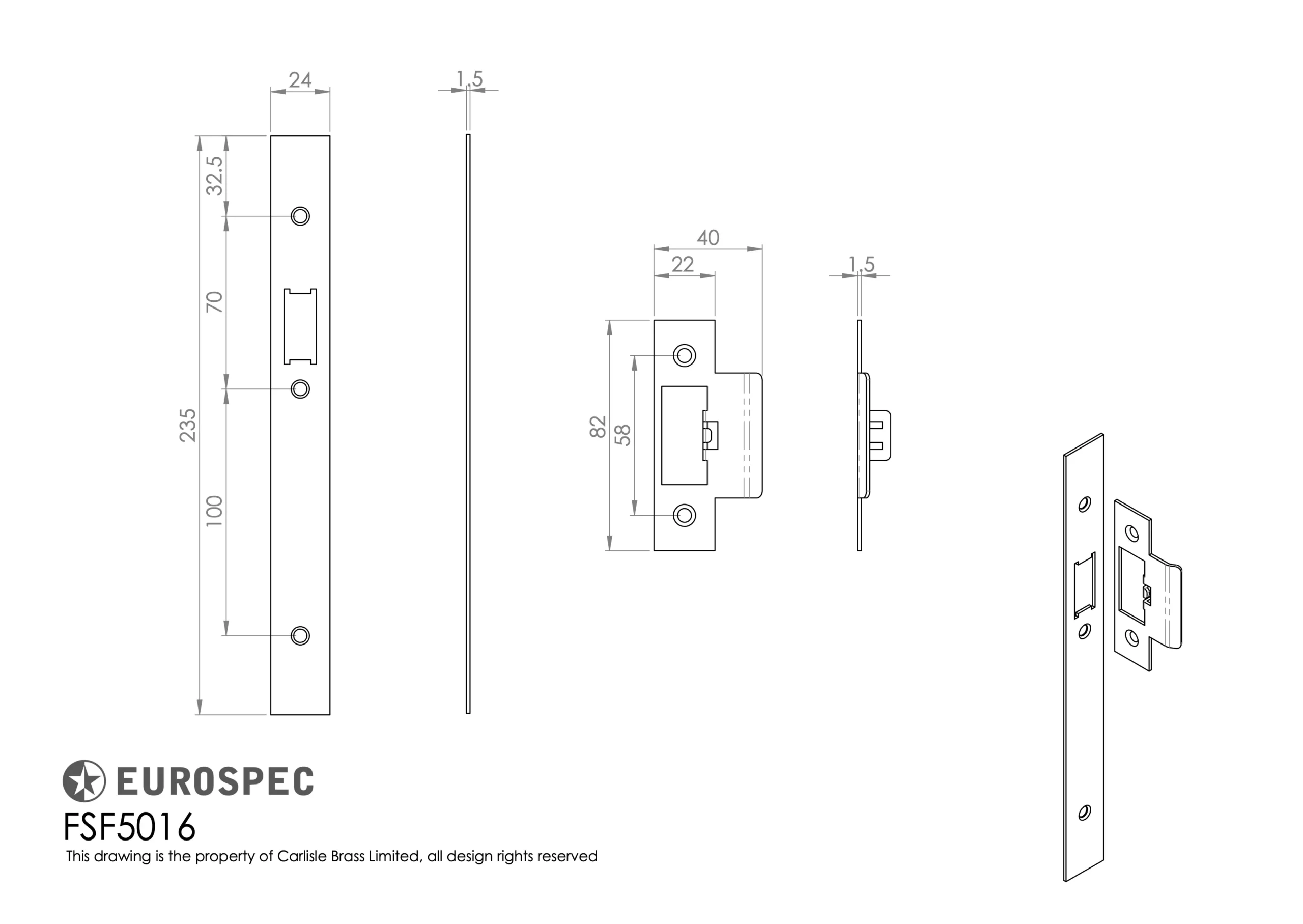 CARLISLE Matt Black Easi T Architectural DIN Standard Latch | DLS0060LMB 6 CARLISLE Matt Black Easi T Architectural DIN Standard Latch | DLS0060LMB - Image 4