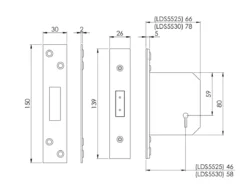 CARLISLE 64mm Matt Black Easi T 5 Lever Deadlock | LDS5525MB -Ironmongery Experts Shop lds5525 30 tech 2 1 1 1.png.mst