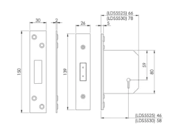 CARLISLE 76mm Satin Brass Easi T 5 Lever Deadlock | LDS5530SB 9 CARLISLE 76mm Satin Brass Easi T 5 Lever Deadlock | LDS5530SB -Ironmongery Experts Shop lds5525 30 tech 2 2 1 1.png.mst