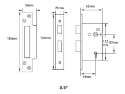 CARLISLE 64mm Satin Brass Easi T 5 Lever Sashock | LSS5525SB -Ironmongery Experts Shop lss5525 tech 5.png.mst