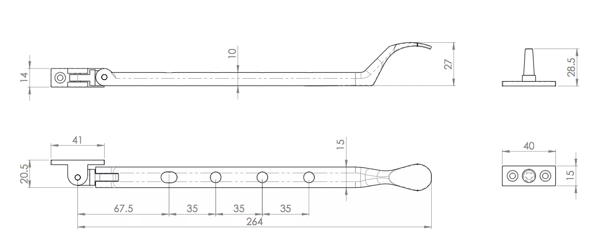 254mm Polished Chrome Victorian Casement Stay | M44SCP 5 254mm Polished Chrome Victorian Casement Stay | M44SCP - Image 3