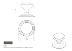 71mm Dia. Polished Chrome Round Centre Door Knob -Ironmongery Experts Shop m61 tech.png.mst