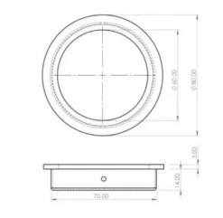 Set Satin Brass 80mm Round Flush Pocket Door Handles | PH5080SBL -Ironmongery Experts Shop ph5080 tech 1.png.mst