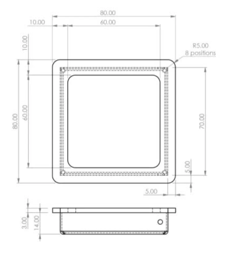 Set Matt Black 80mm Square Flush Pocket Door Handles | PH6080MB 4 Set Matt Black 80mm Square Flush Pocket Door Handles | PH6080MB - Image 2