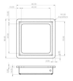 Set White 80mm Square Flush Pocket Door Handles | PH6080WHI
