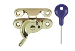 Polished Brass Locking Fitch Pattern Sash Fastener