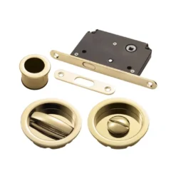 CARLISLE Manital Polished Brass Sliding Door Locking Kit | ART55BPB
