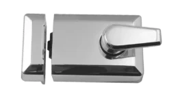 JL5011CP Polished Chrome Case & Cylinder Rollerbolt Night Latch