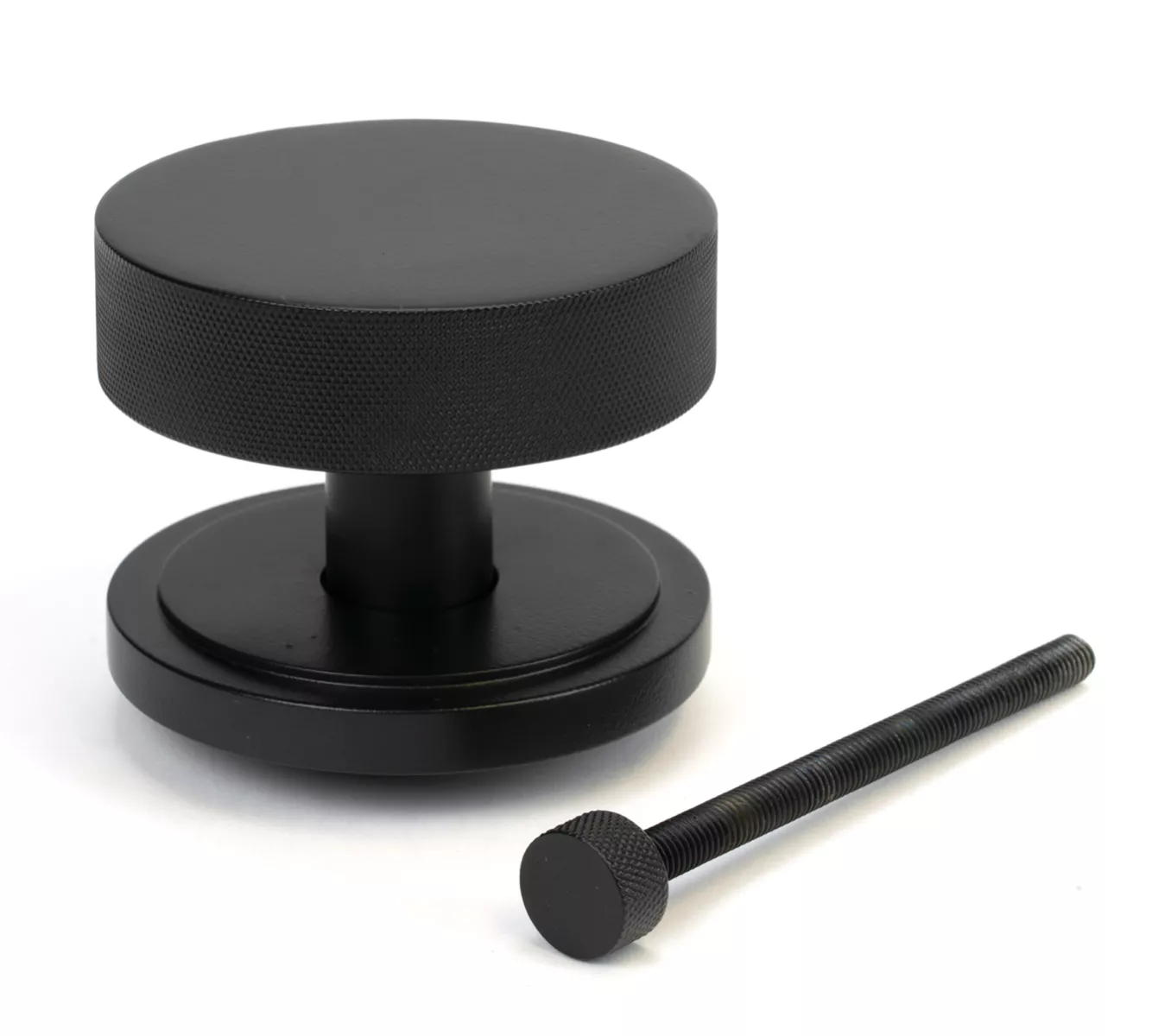 Matt Black Brompton Centre Door Knob (Art Deco) | 46759 4 Matt Black Brompton Centre Door Knob (Art Deco) | 46759 - Image 2