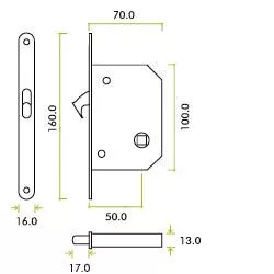 Satin Chrome Sliding Door Lock Set | FB81SC 4 Satin Chrome Sliding Door Lock Set | FB81SC - Image 2
