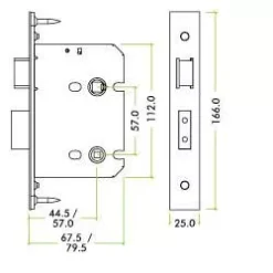 76mm Florentine Bronze UK Mortice Bathroom Lock | ZUKB76FB