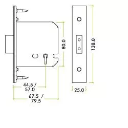 76mm PVD Brass UK 5 Lever Mortice Deadlock | ZUKD576PVD 4 76mm PVD Brass UK 5 Lever Mortice Deadlock | ZUKD576PVD - Image 2
