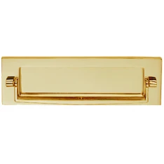 256x80mm Polished Brass Letter Plate Postal Knocker