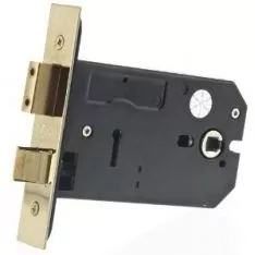 152mm PVD Brass 3 Lever Horizontal Mortice Lock ZUKH3152PVD