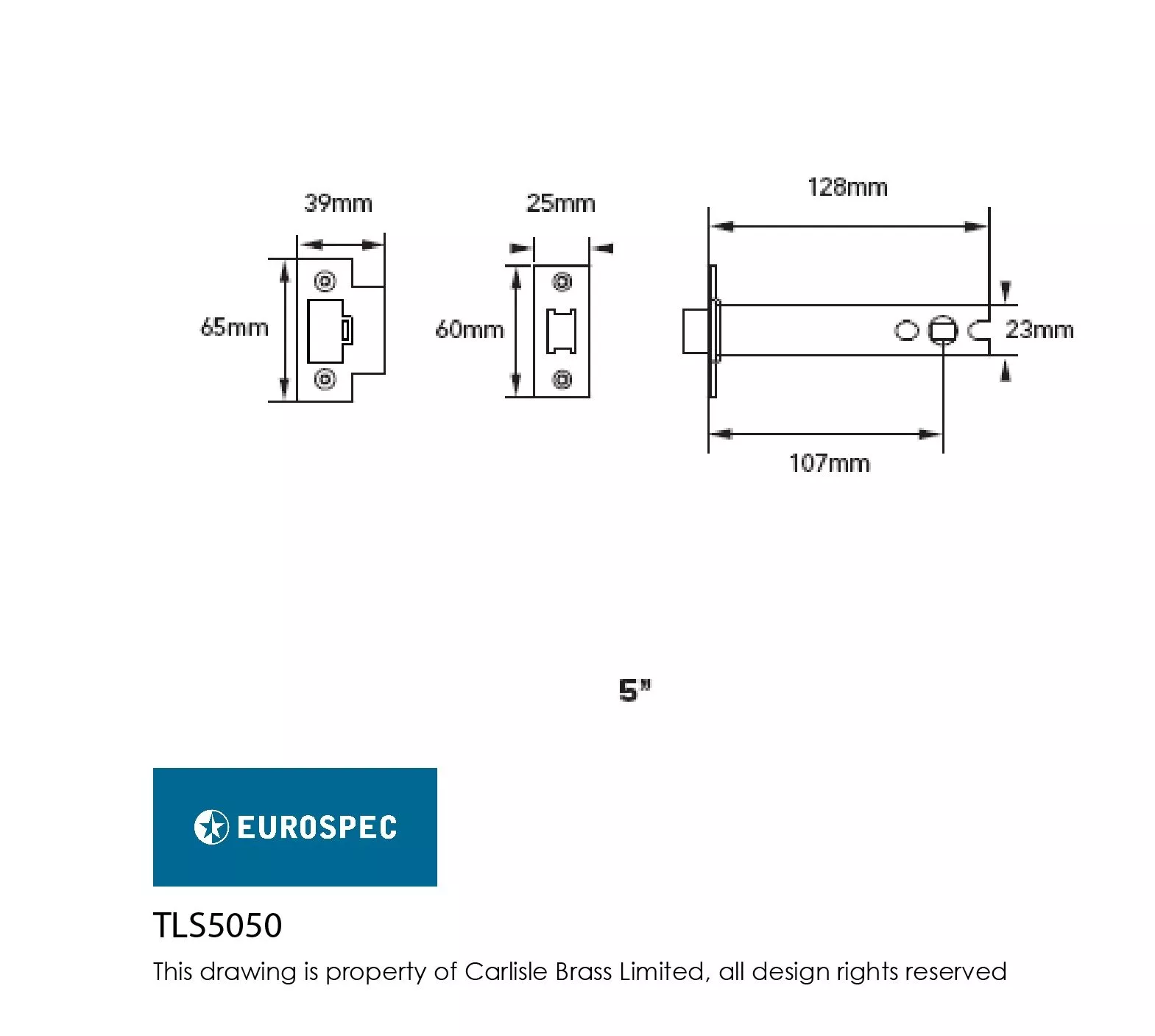 CARLISLE 127mm Matt Black Easi T Heavy Sprung Tubular Latch | TLS5050MB 4 CARLISLE 127mm Matt Black Easi T Heavy Sprung Tubular Latch | TLS5050MB - Image 2