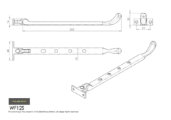 253mm Satin Chrome Bulb End Casement Stay | WF12SSC
