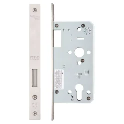Satin Stainless Steel DIN Standard 55mm Backset Euro Deadlock Case | ZDL0055SS