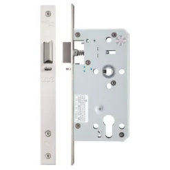 Satin Stainless Steel DIN Standard 55mm Backset Euro Nightlatch Case | ZDL7255NLSS