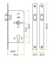 Satin Stainless Steel DIN Standard 60mm Roller Latch | ZRD0060LSS 5 Satin Stainless Steel DIN Standard 60mm Roller Latch | ZRD0060LSS - Image 3