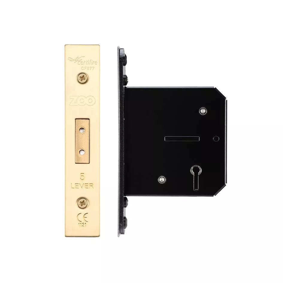 76mm PVD Brass UK 5 Lever Mortice Deadlock | ZUKD576PVD 5 76mm PVD Brass UK 5 Lever Mortice Deadlock | ZUKD576PVD - Image 3