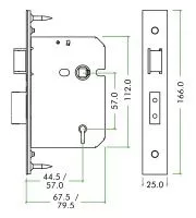 64mm Satin Stainless Steel UK 5 Lever Mortice Sashlock | ZUKS564SS